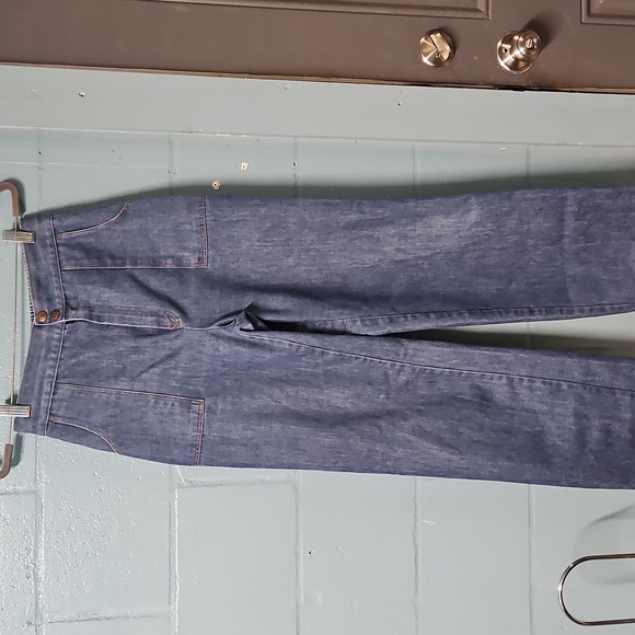 Vintage 70s Sears Roebuck High Rise Wide Leg Jeans 28 - Picture 2 of 8